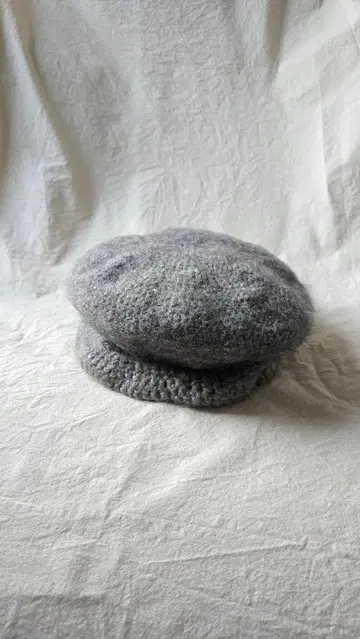 [ 핸드메이드 ] 그레이 니트 베레모