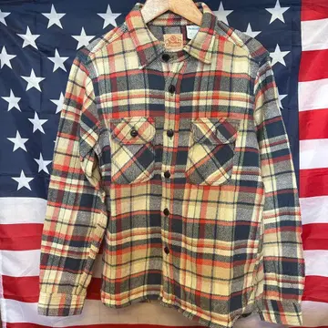 five brother 헤비 플란넬 셔츠 USA제 복각 밴드 포함 턱끈