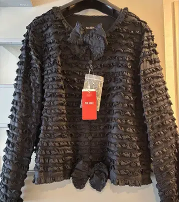 PINK HOUSE 피코프릴 리본 자켓 블랙 새상품 택 포함