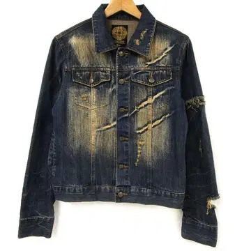 midas 미 데미지 가공 데님 자켓 M 인디고 y2k