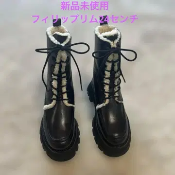 필립림 / 24cm / 블랙 가죽 퍼 트리밍 37 사이즈