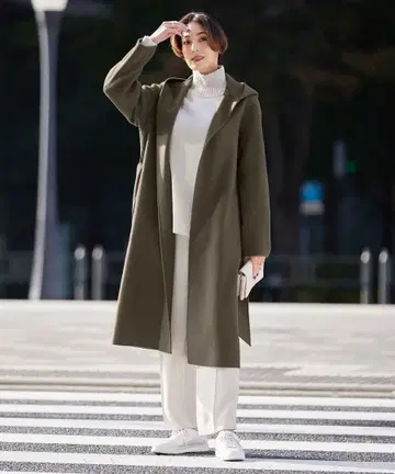 iCB 울 리버 후디드 코트