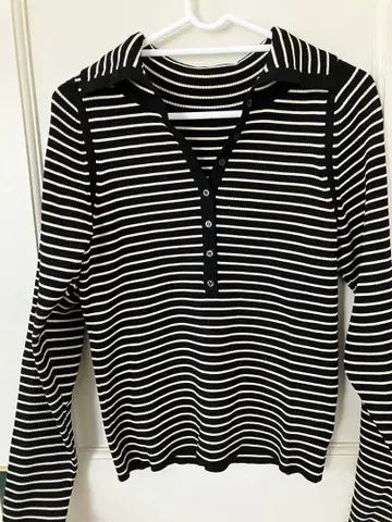 2WAY 터틀 리브 니트