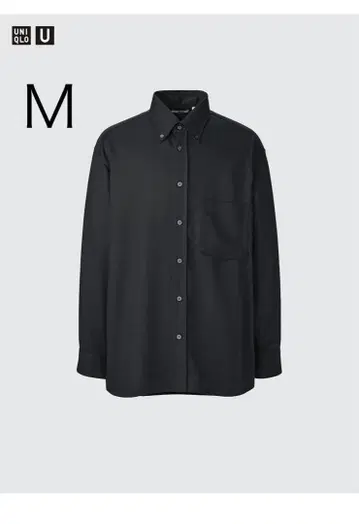 유니클로 U 드레이프 셔츠 M 블랙