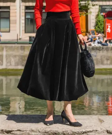 JENNE 브리지트 바르도 벨로아 벌룬 스커트 M