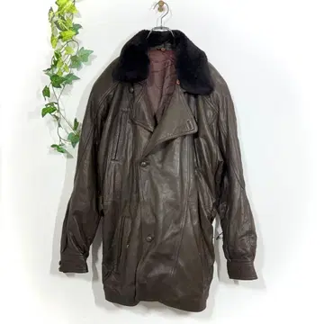 라조콘다 양가죽 램 가죽 코트 2way 퍼(M) 벨트 빈티지