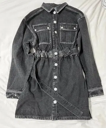 jouetie 프론트 버튼 미니 원피스 데님 자켓 벨트