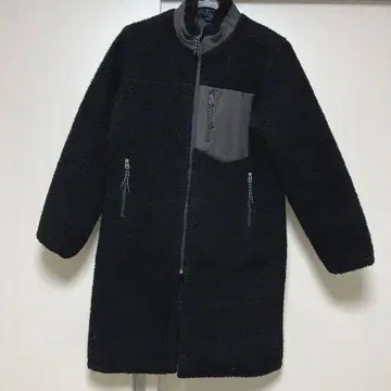 TAION 리버서블 보아 다운 롱 코트 블랙 L