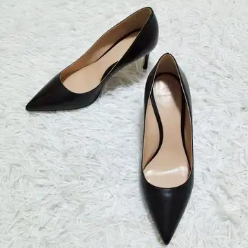 거의 미사용 NT MOMENT 스틸레토 가죽 펌프스 블랙 22