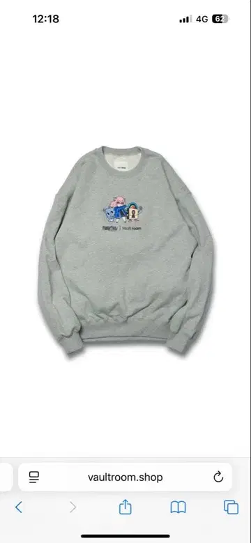 VR x nqrse x HAPPY CREWNECK / GRAY