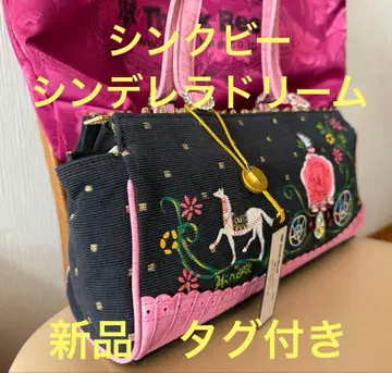 Think Bee 신데렐라 드림 자수 핸드백 블랙/핑크