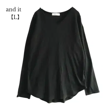 [앤잇] 롱T 긴팔T셔츠 V넥 심플 블랙 L