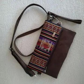 마추픽추 직물 숄더 미니백