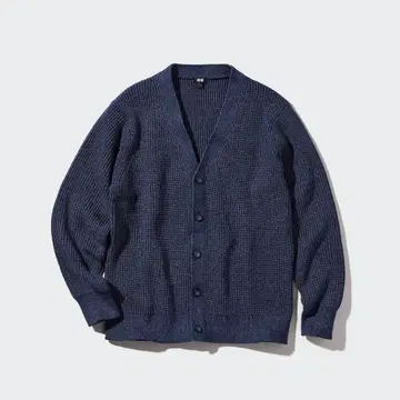 유니클로 미들 게이지 V넥 가디건 L 블루 2024년 완판템