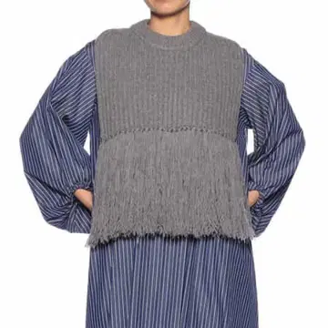 HYKE 울 프린지 베스트