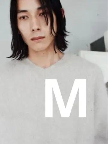 [ LIDNM ] Fox Cashmere V Knit SAND GRAY