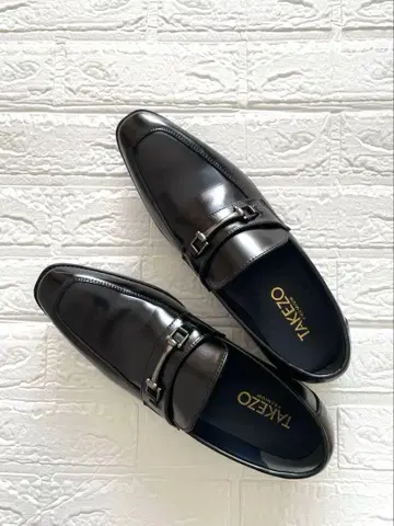 TAKEZO 프리미엄 블랙 가죽 드레스 신발 27cm