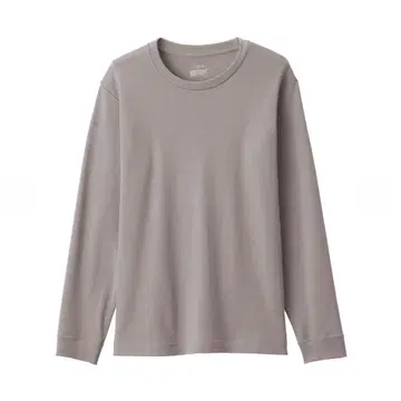 무인양품 따뜻한 면 울 크루넥 긴팔 티셔츠 신사 샌드 베이지/M 2장