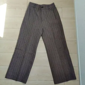 SLOBE IENA 스트라이프 센터 프레스 팬츠