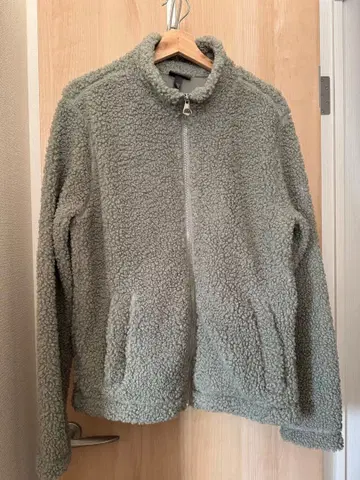 미사용품 H&M 그레이 보아 플리스 자켓 풀 집업 후드티 남성용