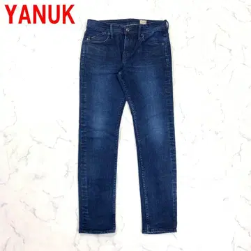 A6497 야누크 데님 청바지 면 슬림 테이퍼드 파랑 네이비 30