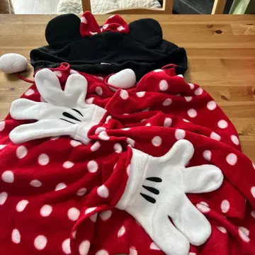 디즈니 미니 마우스풍 플리스 판초