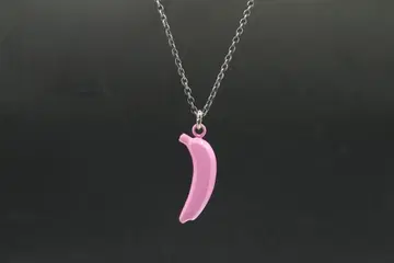 컨디션 최상 잼홈메이드 그런 바나나 목걸이 펜던트 핑크