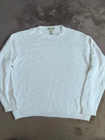 eddie bauer 화이트 택 코튼 니트