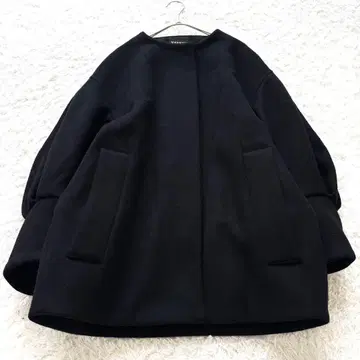 베르메이유 페예나 super140's 벌룬 슬리브 코트 블랙