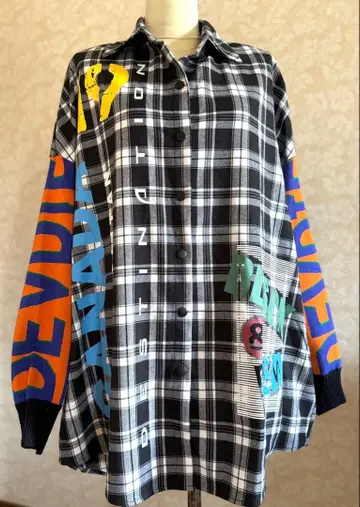 오버 사이즈 체크 셔츠