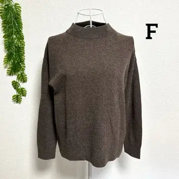 잇츠 인터내셔널 F 긴팔 하이넥 브라운 니트 울/캐시미어 혼방