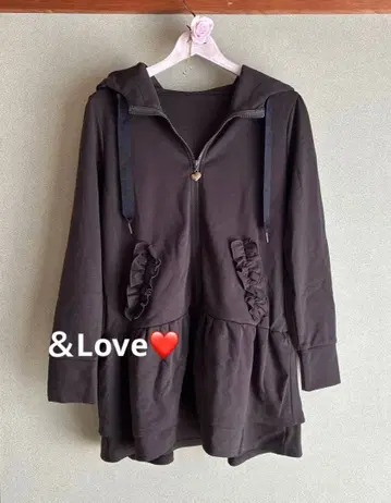 앤드러브 프릴 후드티