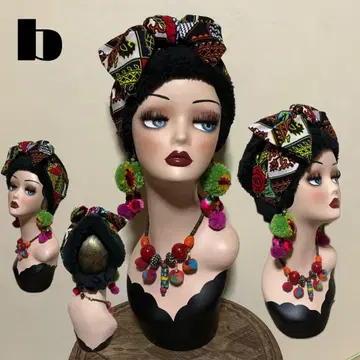 얼굴 주변 플랫 퍼 아프리칸 리본 헤어 터번 헤어밴드