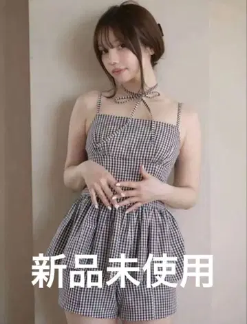 새상품 andmary 앤드마리 Gingham check set up