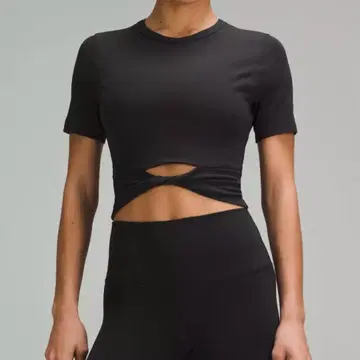 룰루레몬 블랙 쇼트 슬리브 티셔츠