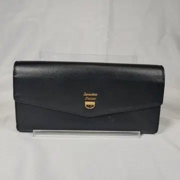 사만사 타바사 블랙 가죽 장지갑 엔벨로프형