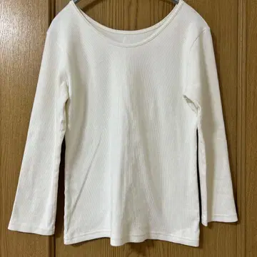 루미노아 리브 편직 긴팔 T셔츠 화이트