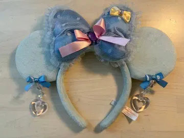 디즈니 미니 귀찌 머리띠 스카이블루 블루 리본