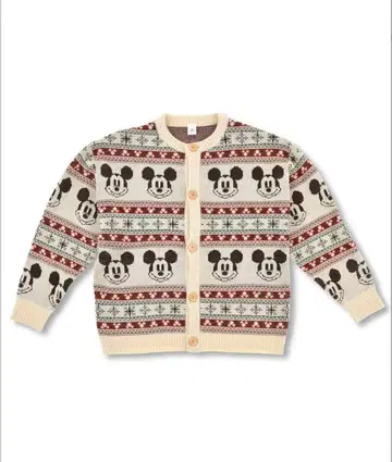 [ 미사용 ] 디즈니 스토어 크리스마스2025 미키 가디건 니트