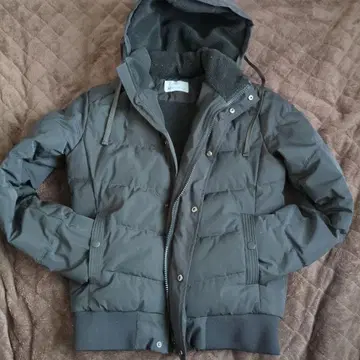 AZ by junhashimoto 후드 부착 다운 자켓 그레이