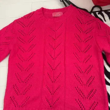 rady 핑크 뜨개질 무늬 긴팔 니트