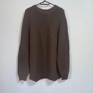 BATONER 브라운 크루넥 니트
