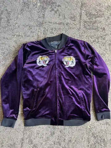 Joan 퍼플 호랑이 자수 자켓