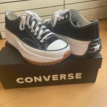 [새상품급] CONVERSE 블랙 통굽 스니커즈 27cm