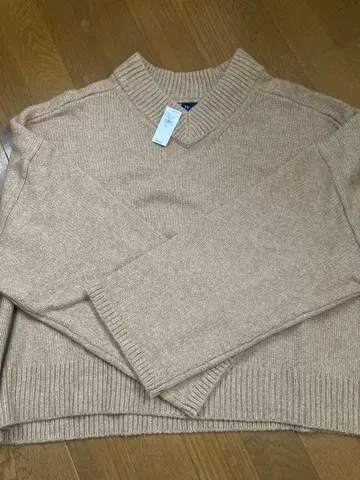 GAP 베이지 V넥 스웨터 XL 미사용 새상품 택 포함