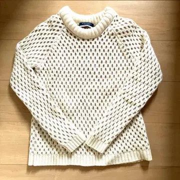 STEFANEL 니트 이탈리아제 아이보리 x 베이지 S