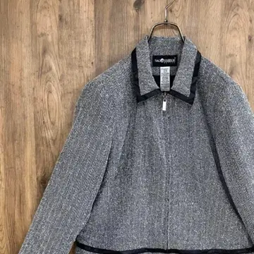 빈티지 자켓 풀 집업 헤링본 클래시컬 올 패턴 구제 의류 L7