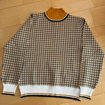 Meridian 체크 무늬 긴팔 스웨터