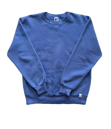 90s RUSSELL 러셀 무지 맨투맨 USA제 파랑 블루 앞V