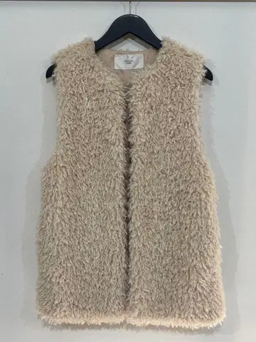 중고 ABAHOUSE 베이지 슬리브리스 퍼 베스트